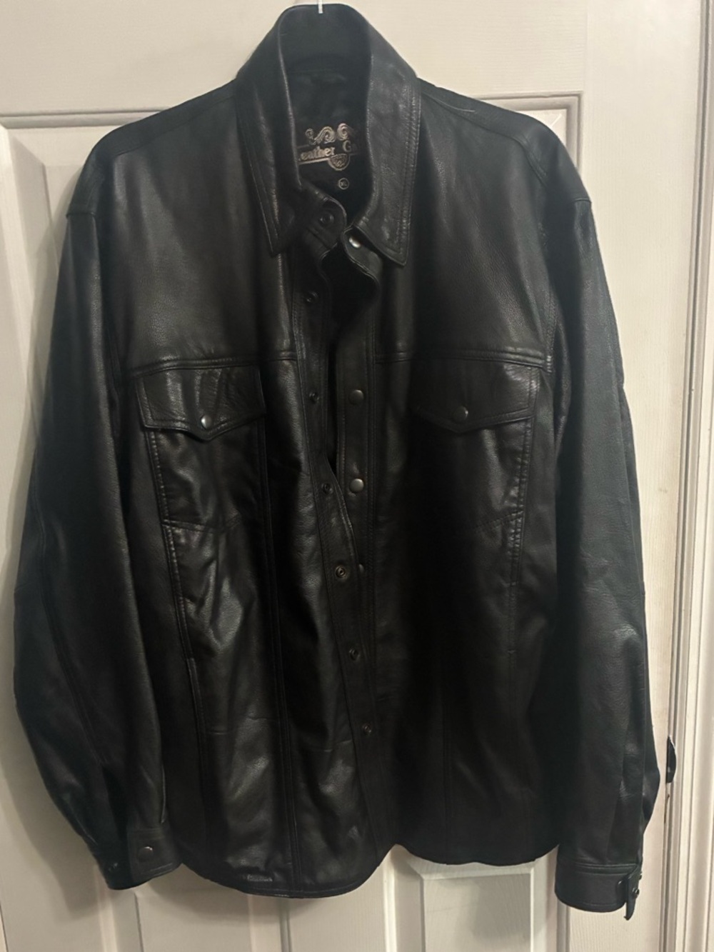 Leather Gallery Black Genuine Leather Shirt Jacket / Shacket XL